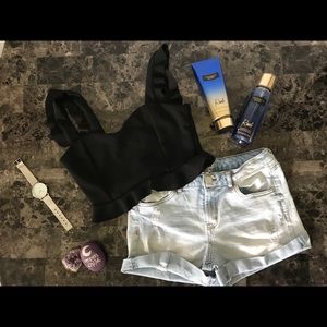 Women’s Small Black Charlotte Russe Crop Top